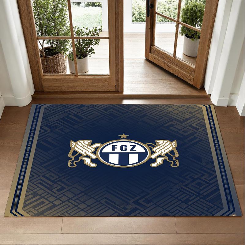 FC Zürich Design Crystal Velvet Rug Soft Decorative Mat for Bedroom Entrance