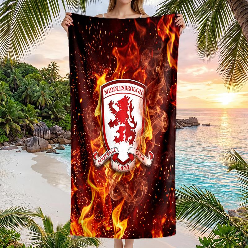 Middlesbrough FC print Quick Dry Beach Towel Microfiber Absorbent Portable Travel Swimming Towel