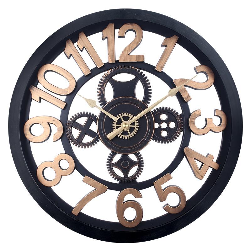 Retro 40cm Gear Clock E-commerce Wall Watch Hanging Creative Roman Decorative Wall Clock