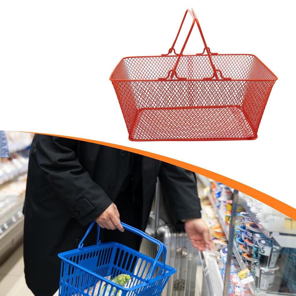 Shopping Basket Beauty Store Handheld Grocery Baskets with Handle for Supermarket