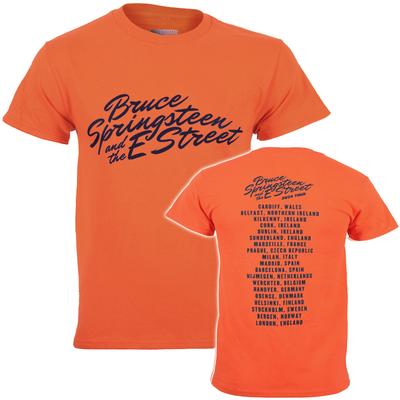 Bruce Springsteen T-skjorte Offisiell turné 2024 The E Street Ny Oransje