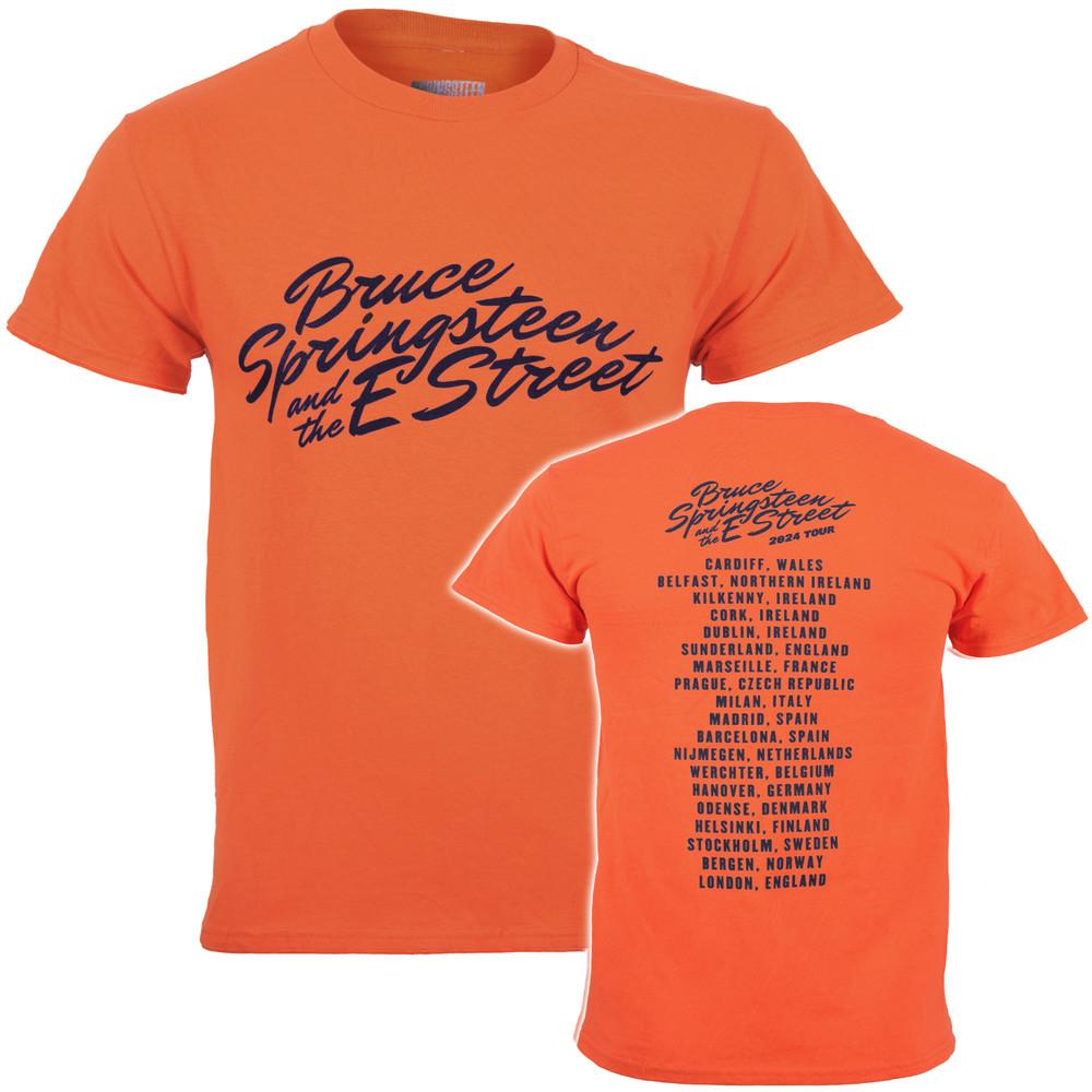 

Bruce Springsteen T Shirt Official Tour 2024 The E Street New Orange 2XL