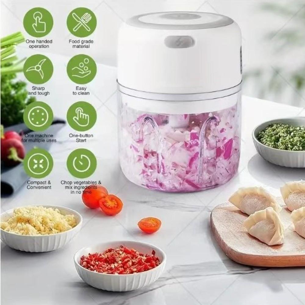 Rechargeable USB Electric Garlic Chopper Mini Onion Chopper Blender Meat Grinder