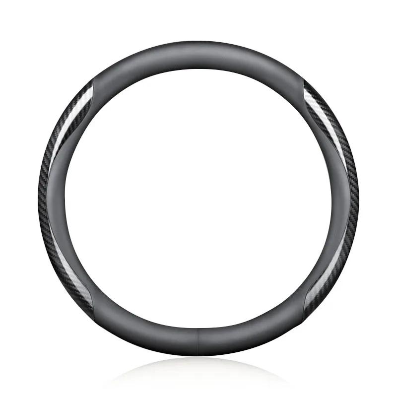 

Car Steering Wheel Cover Leather Carbon Fiber Anti slip Car Accessories Emblem For Mitsubishi ASX Lancer 10 Pajero Outlander L20