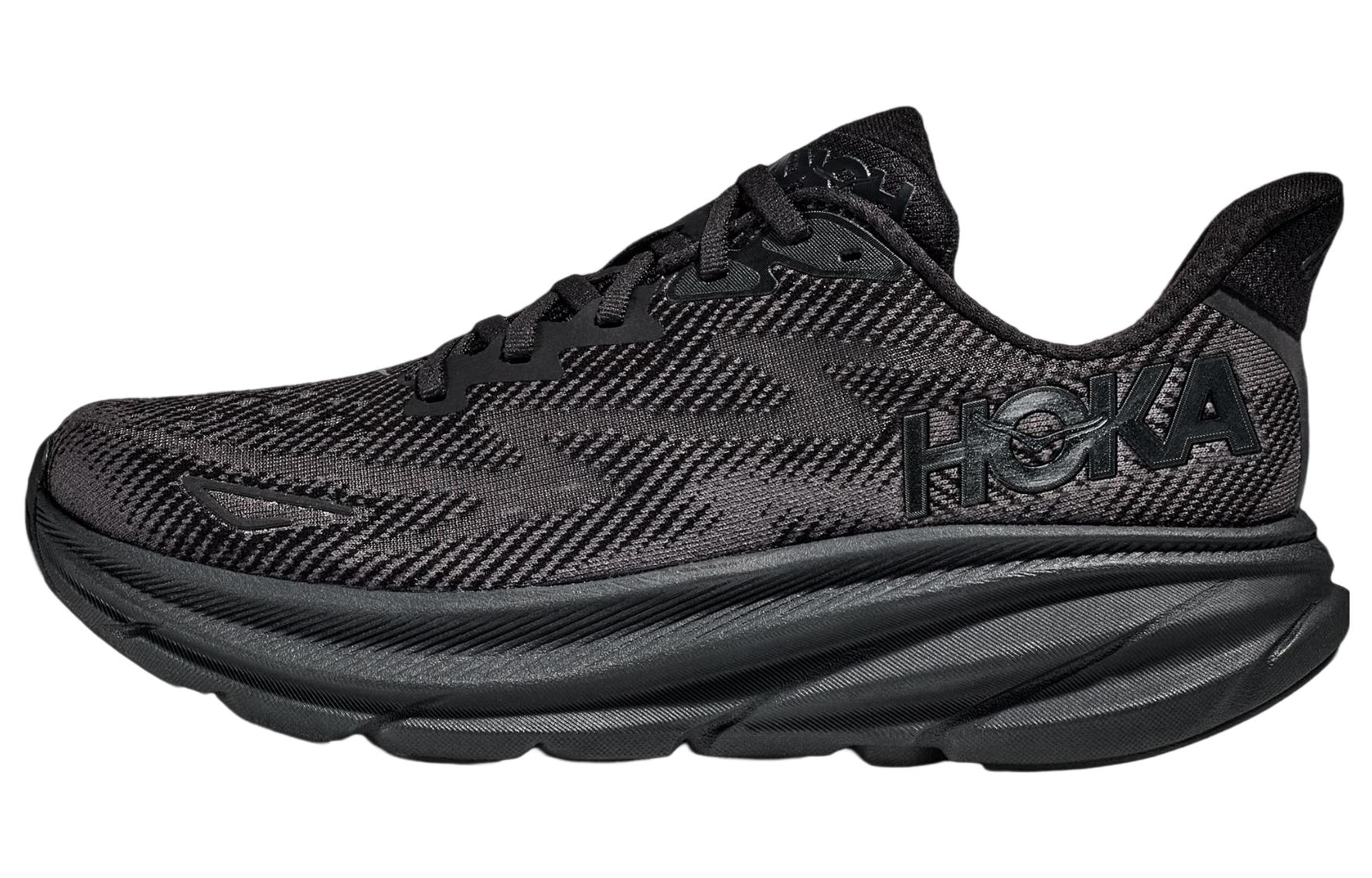 HOKA Clifton 9 Wide  Triple Black  44.5