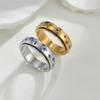 Twinkling Star Rotatable Titanium Steel Ring for Women - Stress Relief & Couple Design