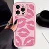 Pink Lip Print TPU Phone Case Suitable for iPhone 17 16 15 14 13 12 11 Pro/Max/Plus Anti Drop and Shockproof Back Cover