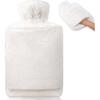 Hot Water Bottle With Soft Cover - Leak-Proof 2L Large Hot Water Bottle  with Kangaroo Pocket, Natural Rubber + Bed Bottle Fluffy, Gifts for Men