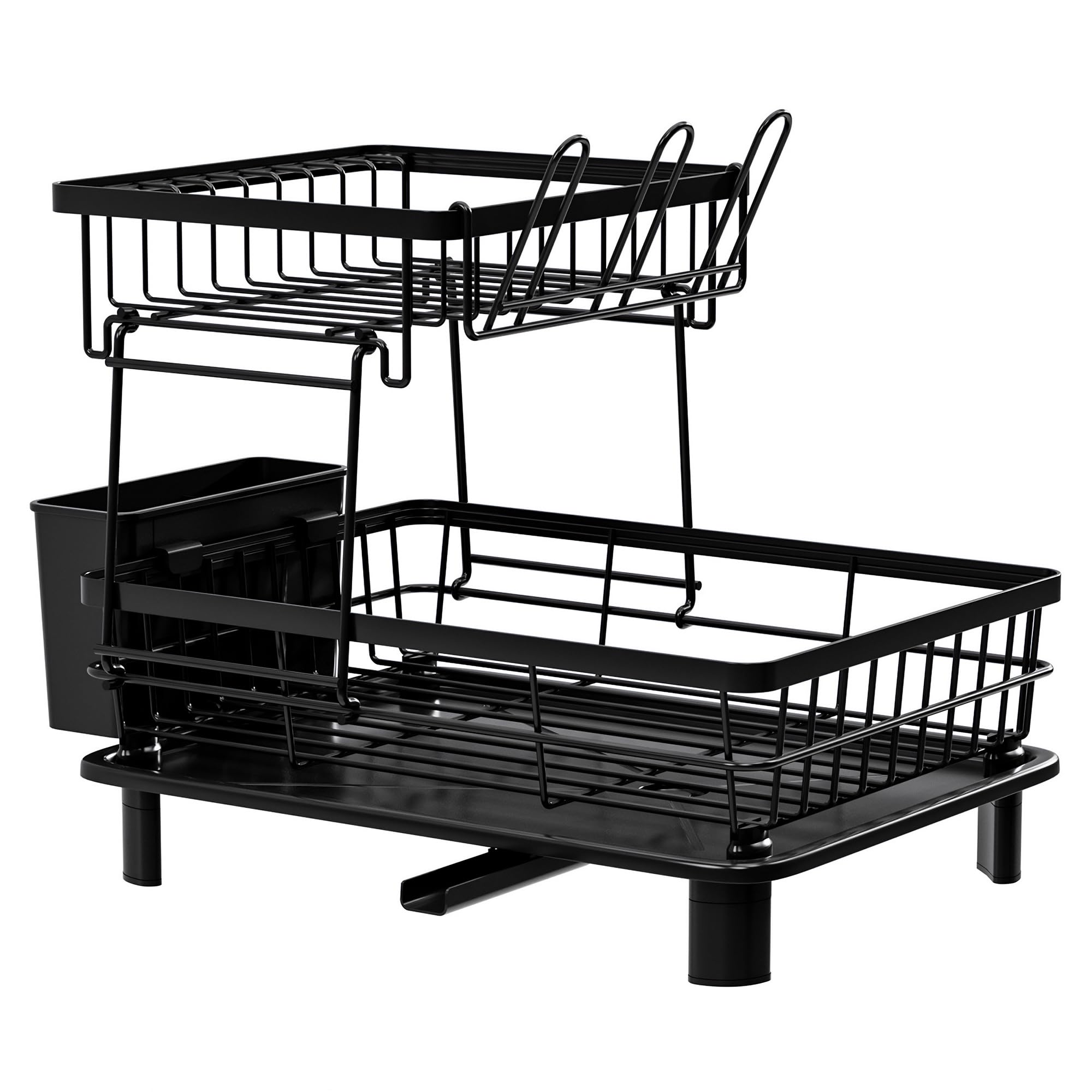 

Special Dish Drainer with Drainage for Large Capacity Frees up space in the allowing you to neatly organize and 2 5-Layer Rust-Resistant 360° Hygiene. чёрный