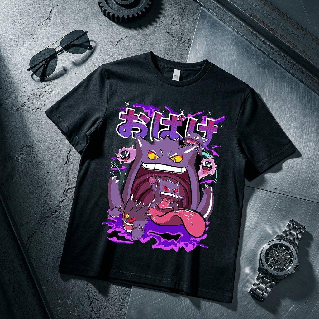 Yk Gengar Kids T Shirt Unisex Women Cotton Short Sleeve Tee Anime Print Tops Streetwear Parentchild Clothing