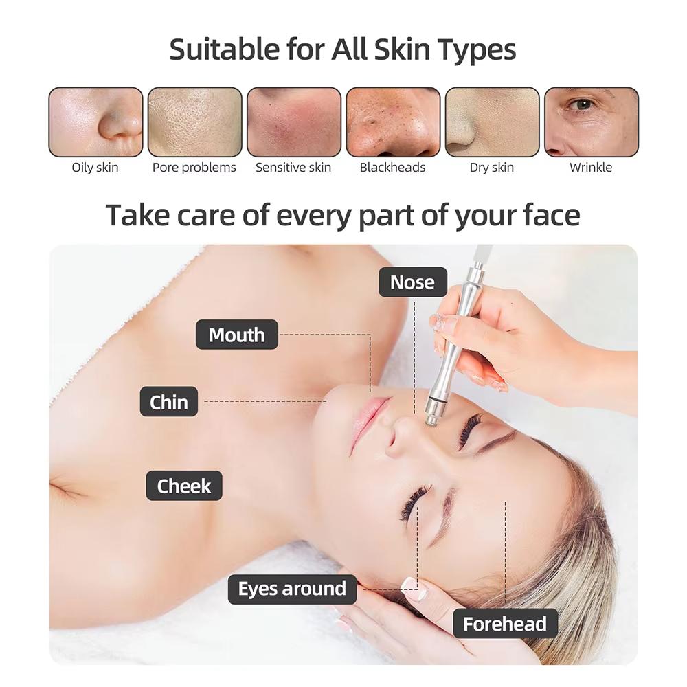 Macchina per microdermoabrasione al diamante Macchina per dermoabrasione Macchina per esfoliazione a spruzzo d'acqua Macchina per la bellezza Macchina per peeling del viso antirughe