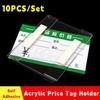 10 Peças/Conjunto Suporte de Etiqueta de Preço Acrílico Transparente Display de Etiqueta Prateleira de Placa de Etiqueta Supermercados
