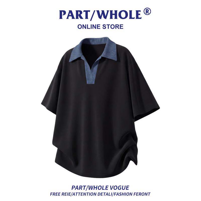 PART/WHOLE Men s Retro Color Block Short Sleeve Polo T-Shirt 3XL