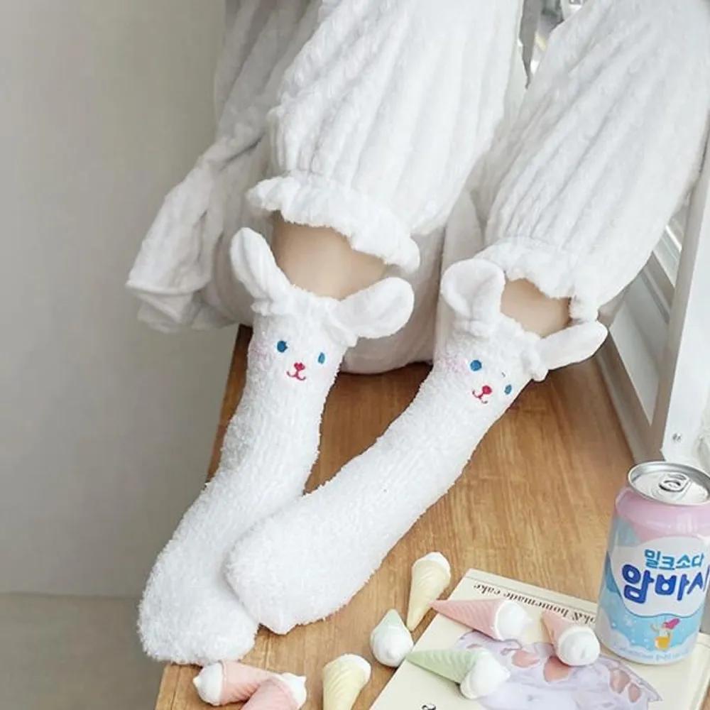 Rouge Luna 3D Rabbit Ears Winter Microfiber Sleep Socks Mountain Socks Option 3