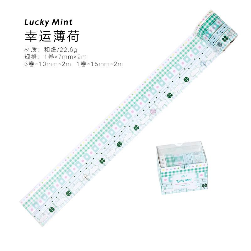 5roll/set Cute Colorful Basis Decoration Tape Planner Handbook DIY Scrapbooking Journal Collage Material Washi Tape