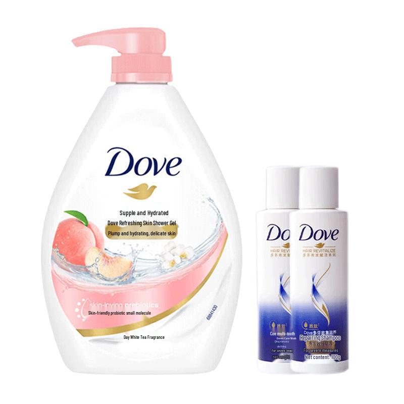 DOVE Bouncy & Hydrating Body Wash with Shampoo Bundle