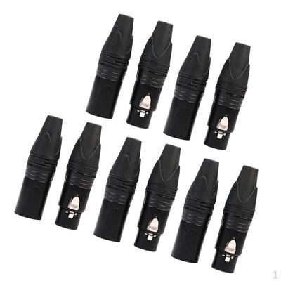 5 Pair 3 Pin XLR Solder Connector Microphone