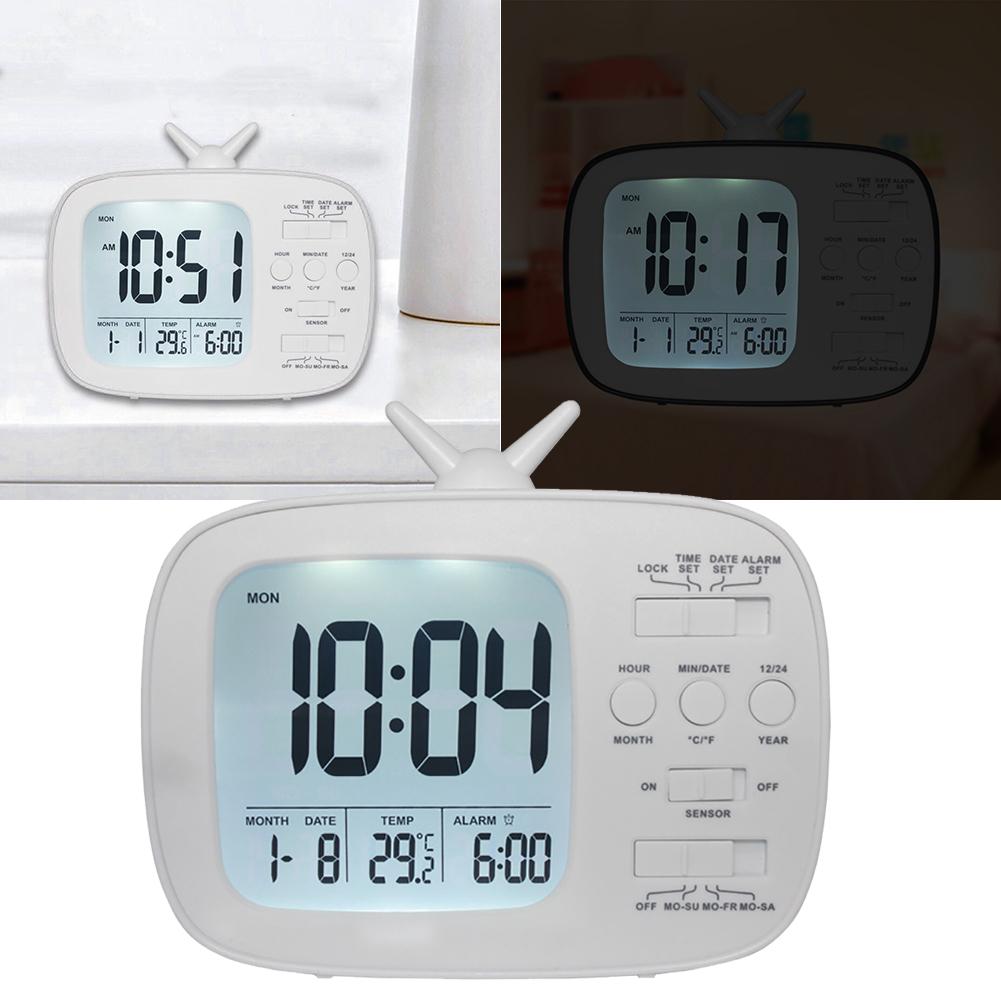 Children and Student LCD Electronic Bedside Light-sensitive Smart Alarm Clock G180