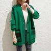 Autumn Knitted Jacket Women Loose Stretch Cozy Cardigan Soft V-Neck Casual Sweater Coat