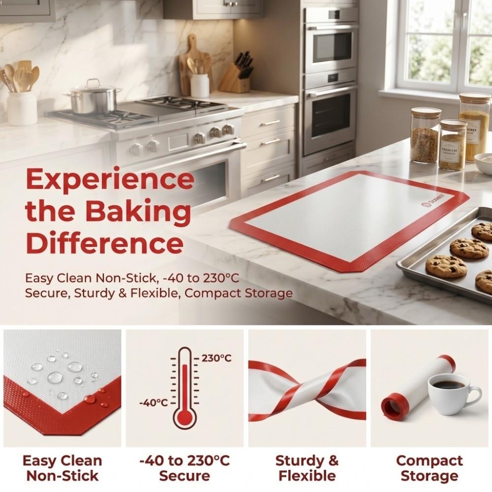 Silicone Silicone Baking Mat Food Grade Heat-Resistance Bakeware Mat Big Square Heat Insulation Baking Bakeware Tray Mat