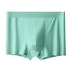 Men's Ice Silk Breathable Mid-Waist Boxers - Solid Color Comfortable Underwear for Boys