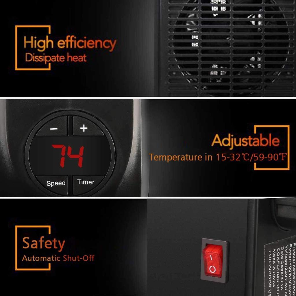 Mini Plug-in LED Electric Personal Heater Portable Electric Air Heater EU PLUG