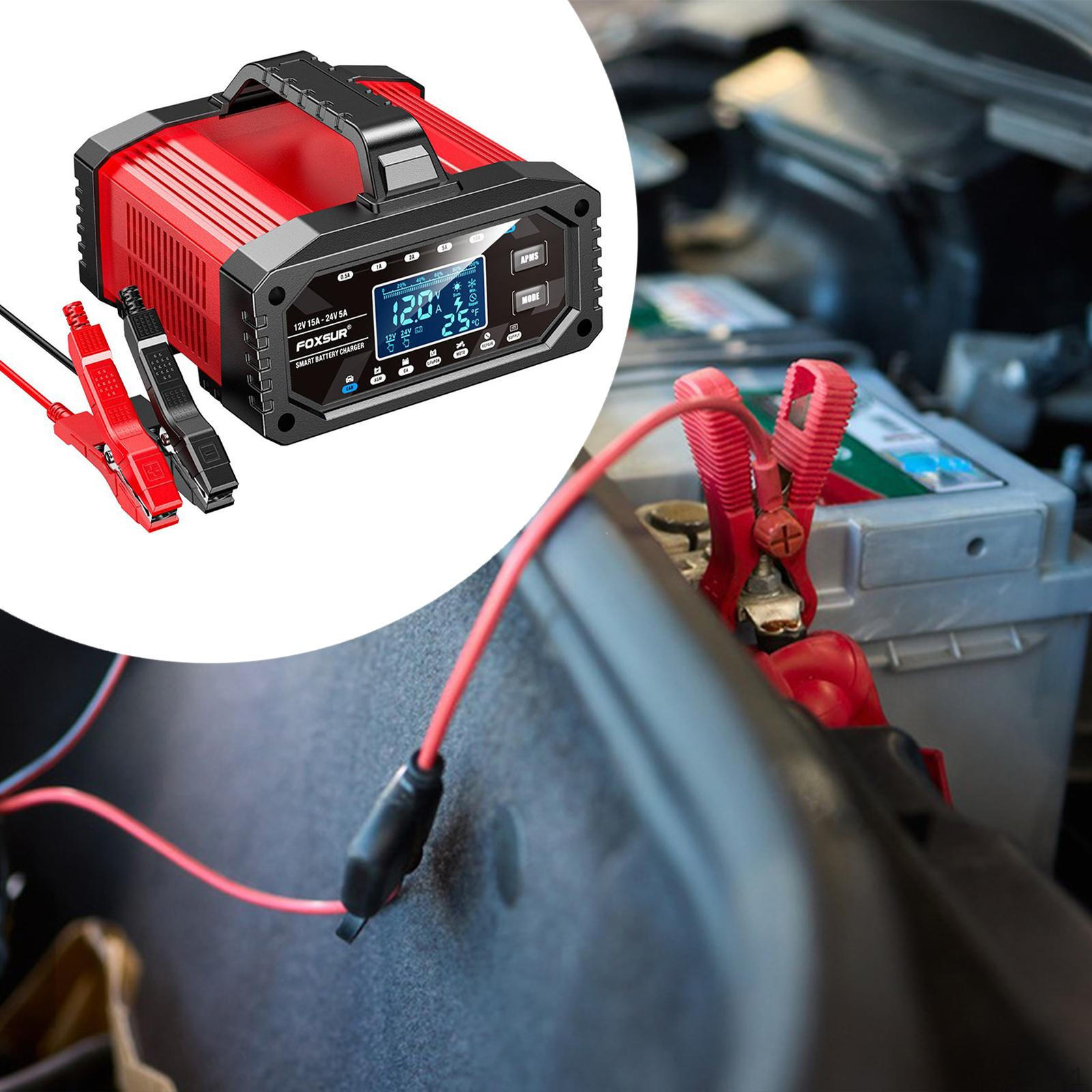 

12V/24V Car Automatic Battery Charger EU 220V Plug for Motorcycle, Boat