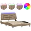 LED Bed Frame without Mattress  Hvar  Cappuccino Brown 120x200 cm