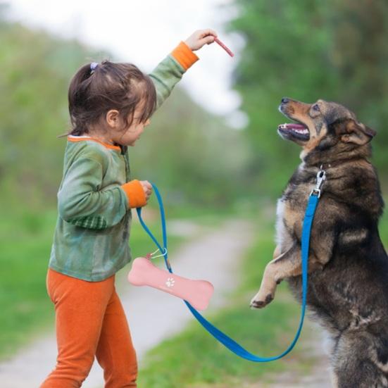 

Сумка для лакомств для собак Yousheng, силиконовая сумка для закусок для собак в форме косточки, на молнии, с карабином для тренировок на открытом воздухе, кемпинга синий