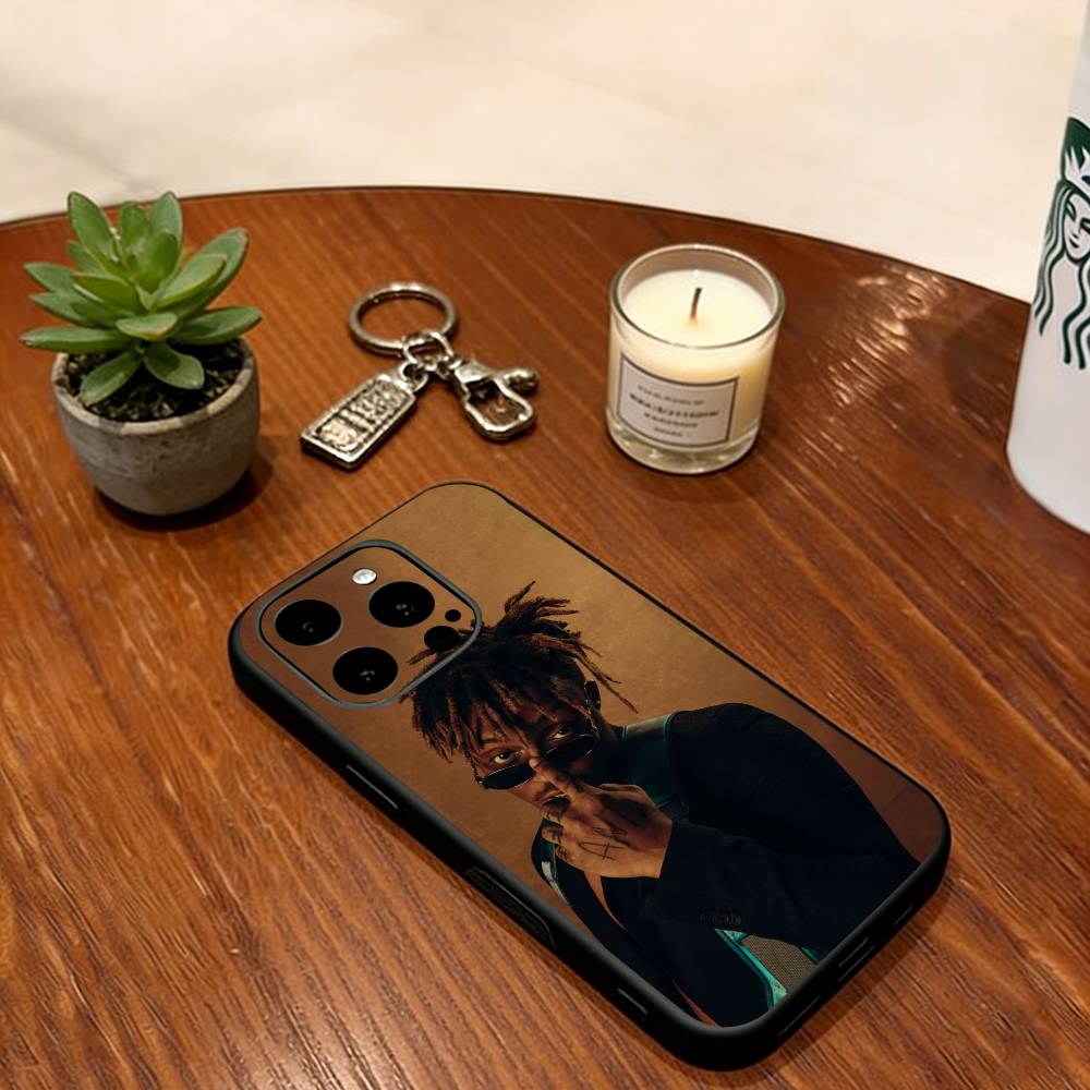 Juice Wrld 999 Phone Case For iPhone 17,16,15,14,13,12,11 Plus,Pro Max,XS,Soft Silicone Black Cover