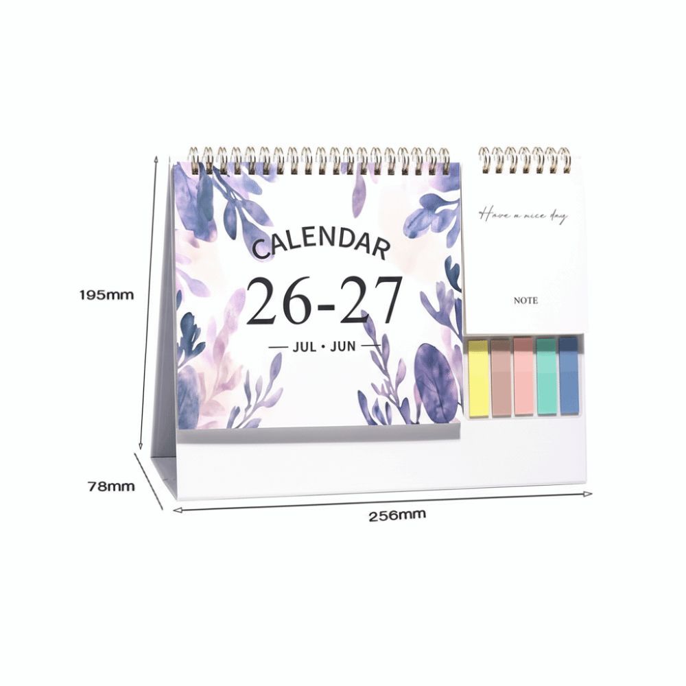 Thick Paper Desktop Calendar Portable Standing Flip Calendar English Calendar  Time Management
