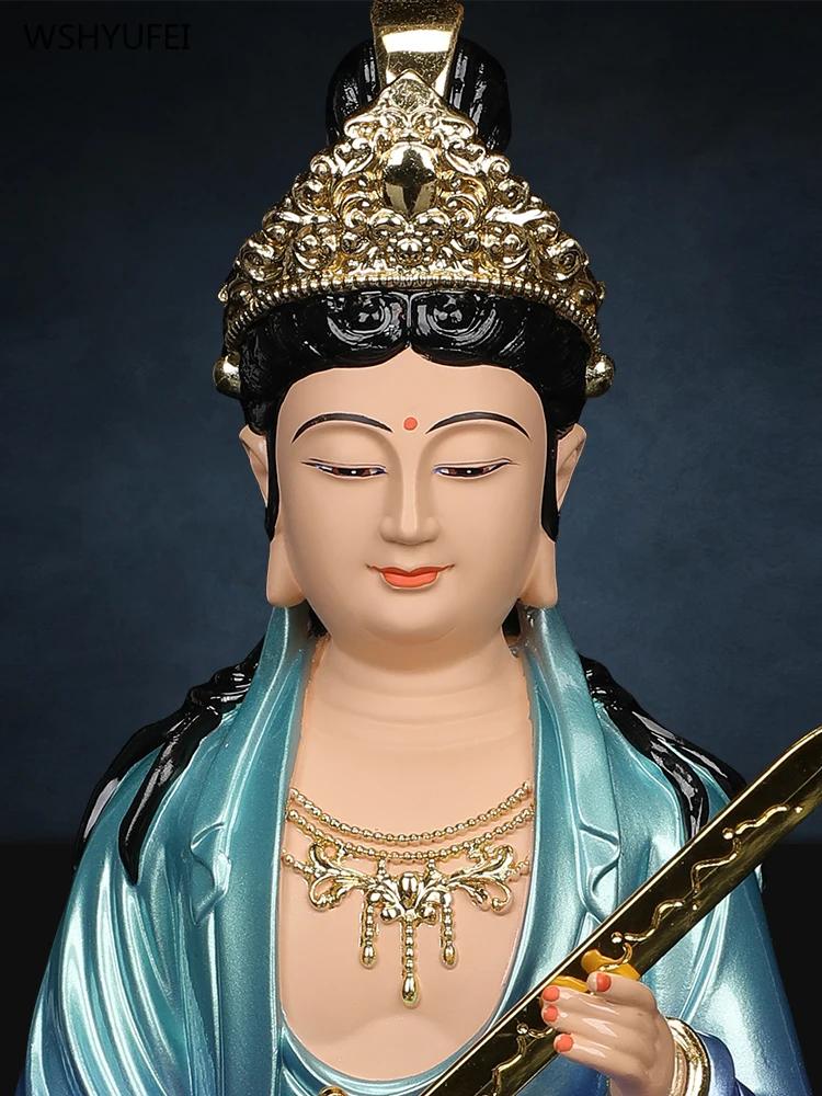 Buddha Statue of Bodhisattva Samantabha, Resin Crafts, Manjushri Bodhisattva Buddha Statue, Home Décor Statues