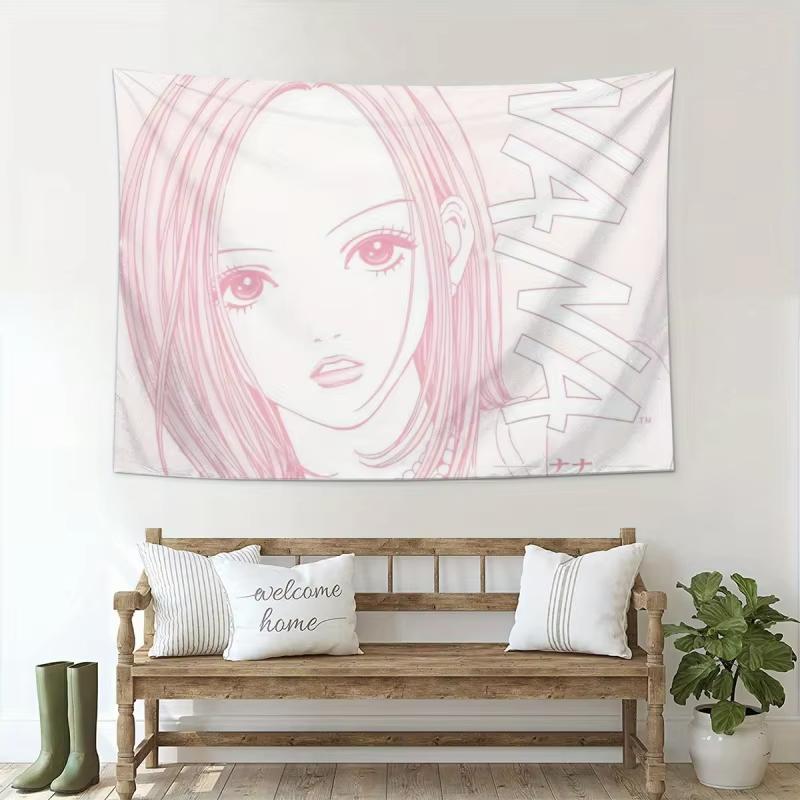 NANA Anime Nana Osaki Wandteppich Manga Skizze Wandbehang Ideal für Retro JRock Fans Gemütliche Otaku Schlafzimmer Ästhetische Dekoration