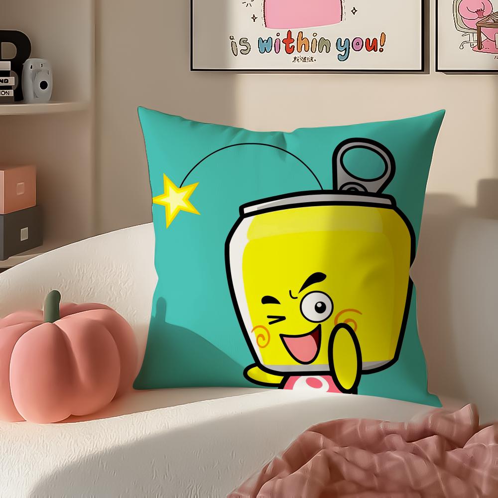 Funny Cartoon HHAPPY FATHER HAPPY SON Cushion Cover Pillowcase Short Plush Invisible Zipper Room Sofa Cushion Cover