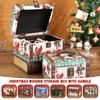 Weihnachtssüßigkeiten-Box Vintage PU-Leder Schmuckverpackungsbox mit Schloss S/M/L Holz-Aufbewahrungsbox für Krimskrams und Schätze mit Griff