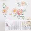 Watercolor Flowers Wall Stickers Room Decoration Peony Rose Wall Decals Baby Nursery Living Room Bedroom PVC Removable Wallpaper