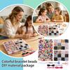 DIY Bead Kit with 24 Compartments of Mixed Beads 2 Trays of Alphabet Beads 4 Spools of Cord 1 Pair of Scissors 1 Needle for Handmade Jewelry Making
