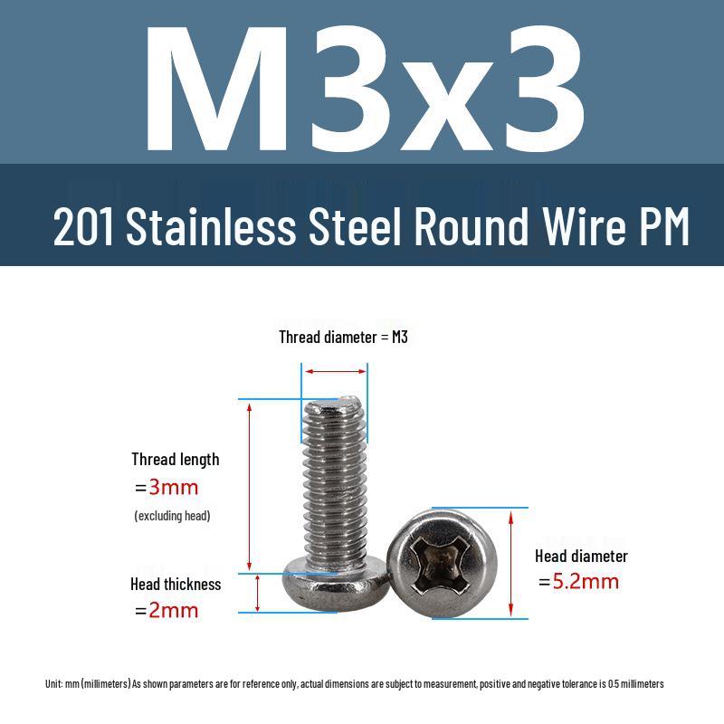 Yigu Yigu Stainless Steel Phillips Round Head Machine Screws M2-M8