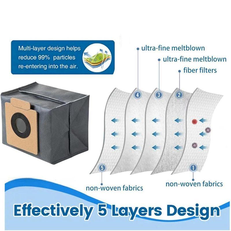ABGE-For Eufy X10 Pro Omni Robot Vacuum Cleaner Accessories Mop Pads Dust Bags