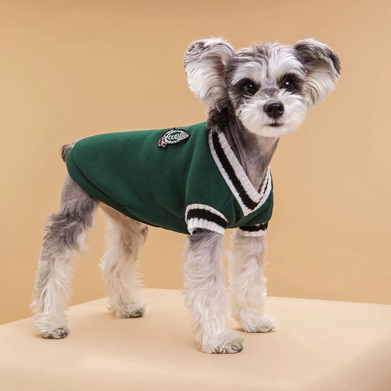 Uniform Dogs Puppy Sweater Soft Knitting School Clothes for Small Medium Dogs Kittens Coat Sleeveless School Type Pets Pullover