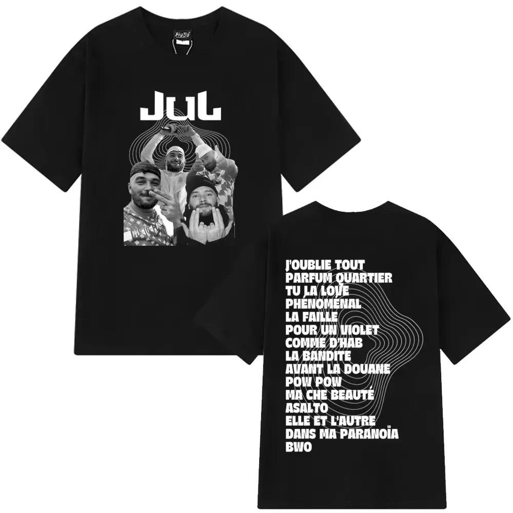 Jul Marseille Rapper Diskografie Grafické Tričko Oboustranný Potisk Hip Hop Fanoušci Růžové Streetwear Bavlněné Tričko