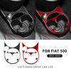 Real Soft Carbon Fiber For Fiat 500 2011 2012 2013 2014 2015 Car Central Control Gear Water Cup Sticker Interior Accessories
