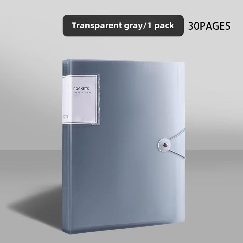 A4 Display BookLarge Capacity Black Folder for DocumentsPhotos SheetsMulti-Pocket Organizer with Clear Sleeves 1230₽