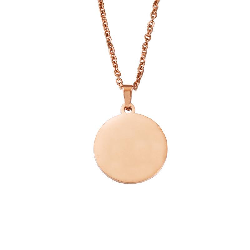 10pcs 45cm 50cm 60cm Simple 304 Stainless Steel Glossy Disc Necklace For Women Pendant Necklace
