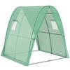Polytunnel Greenhouse with Sandbags, Walk-In Tunnel Green House with 2 Doors and Screen Windows, 1.8 X 1.8 X 2m, Green