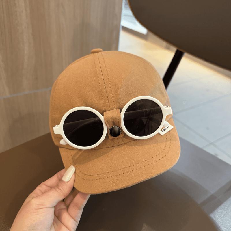 

Versatile Baby Cap With Detachable Sunglasses Fashionable Infant Baseball Cap Kids Sun Hat Summer Children Sunscreen Hat кофейный