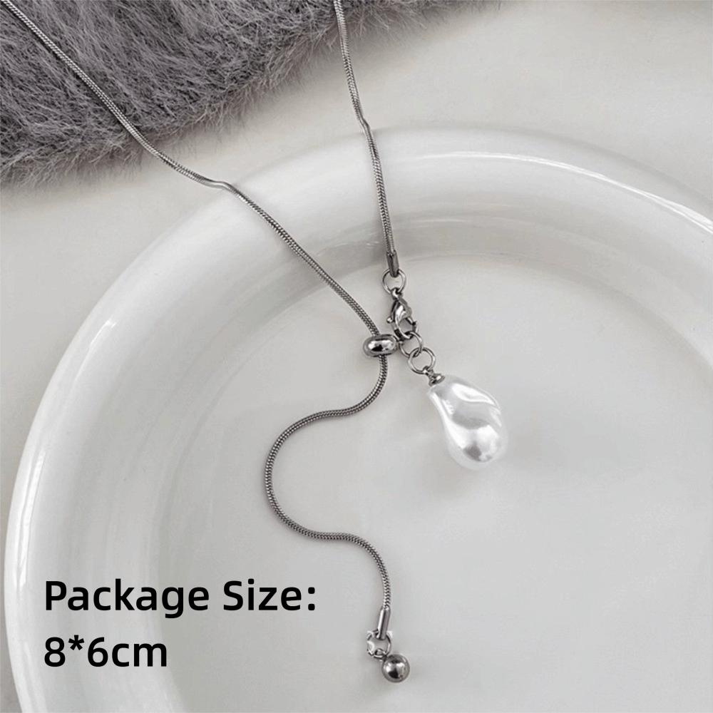Long Chain Decorative Necklace Stainless Steel Clothing Pendant  Women Jewelry