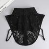 Perfect Match Ladies Lace Hollow Out Blouse With Detachable Fake Collar Choker Necklace Removable Half Shirt Ladies Fashion Top