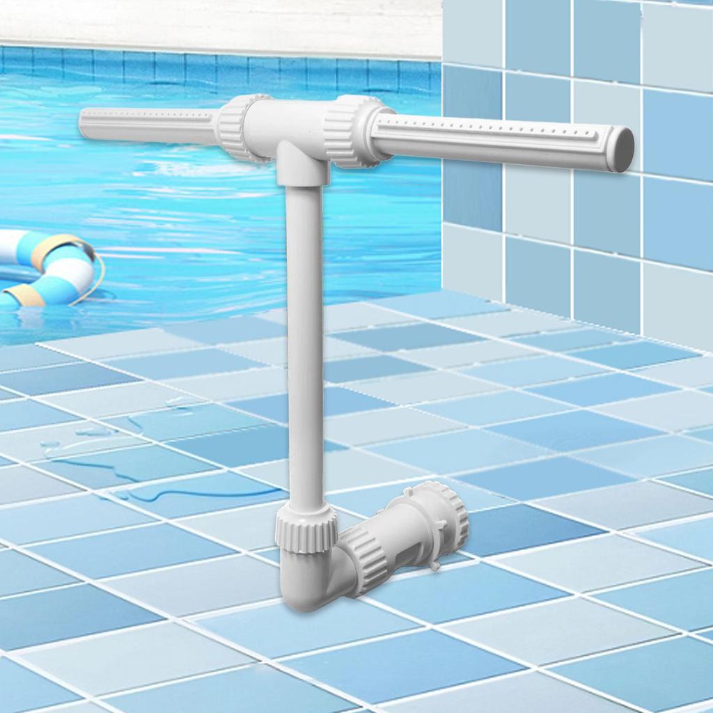 Doppeldüsen-Pool-Wasserfall-Brunnen-Set PVC Leuchtet im Dunkeln Verstellbare Höhe Sprühbecken Spa Poolrand Dekorationen