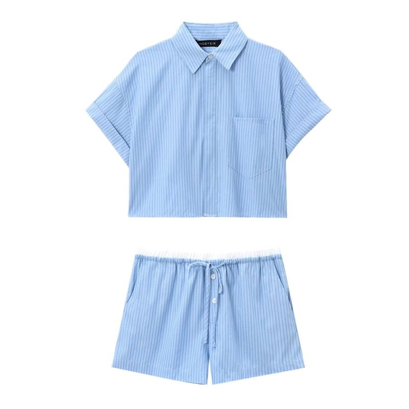 Fashion Style 2024 Summer New Arrival Women's Clothing Slim Looking Easiest for Match Poplin Short Shirt High Waist Shorts 2945731
